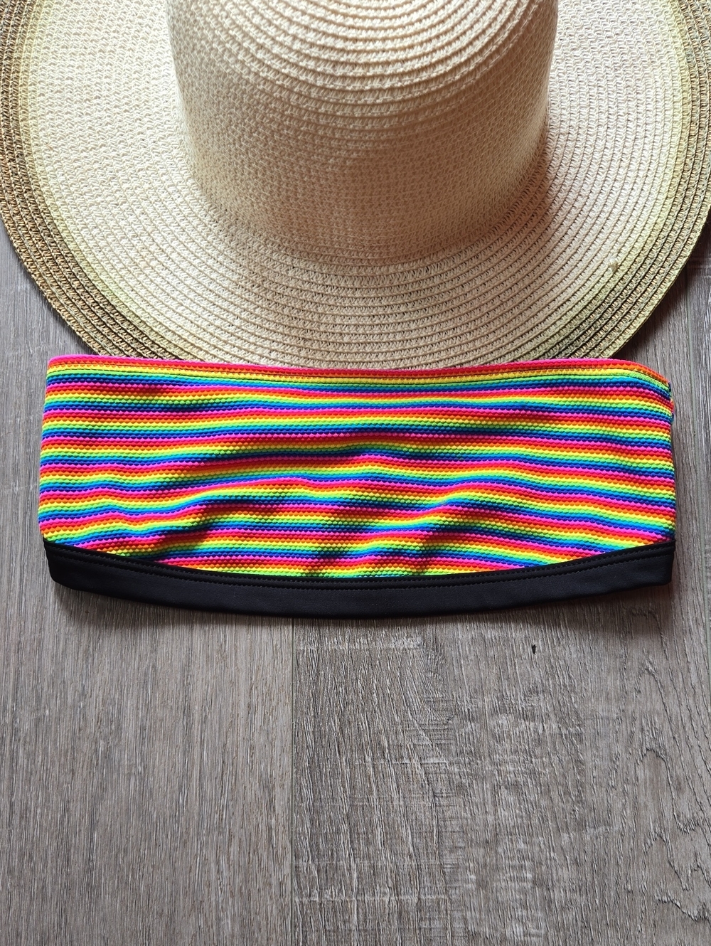 Wicked Weasel Rainbow 🌈 Striped Bandeau Smim Top - Small